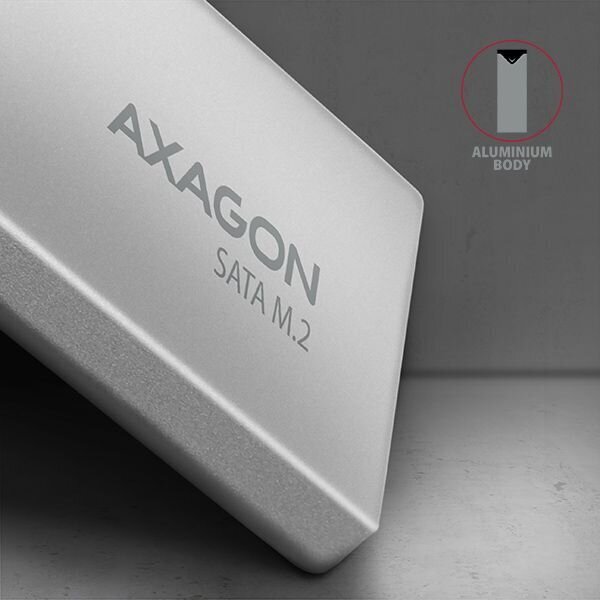 Axagon EEM2-U3C USB-C 3.1 Gen 1 - M.2 SATA SSD 42-80mm, ümbris hind ja info | Arvutikomponentide tarvikud | hansapost.ee