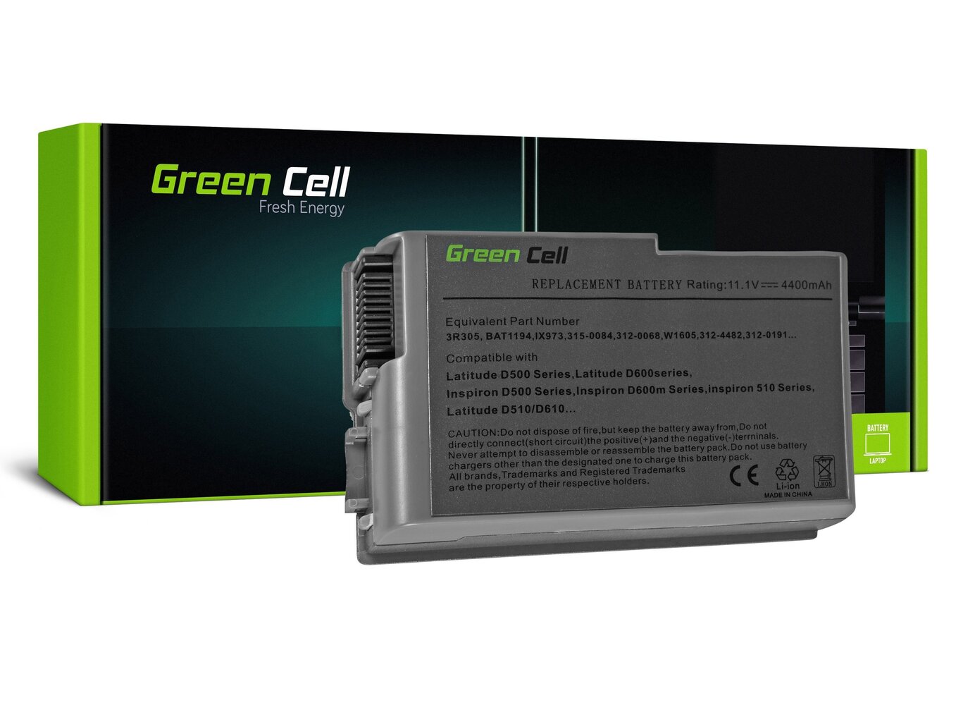 Sülearvuti aku Green Cell Laptop Battery for Dell Latitude D500 D505 D510 D520 D530 D600 D610 цена и информация | Sülearvuti akud | hansapost.ee