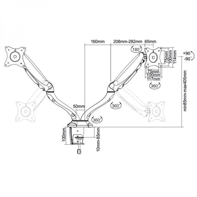 Sbox LCD-S024 Vesa 100 x 100, 13“- 27“ hind ja info | Monitori kinnitused | hansapost.ee