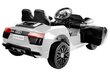 Elektriline sportauto lastele Audi R8 Spyder, valge hind ja info | Laste elektriautod | hansapost.ee