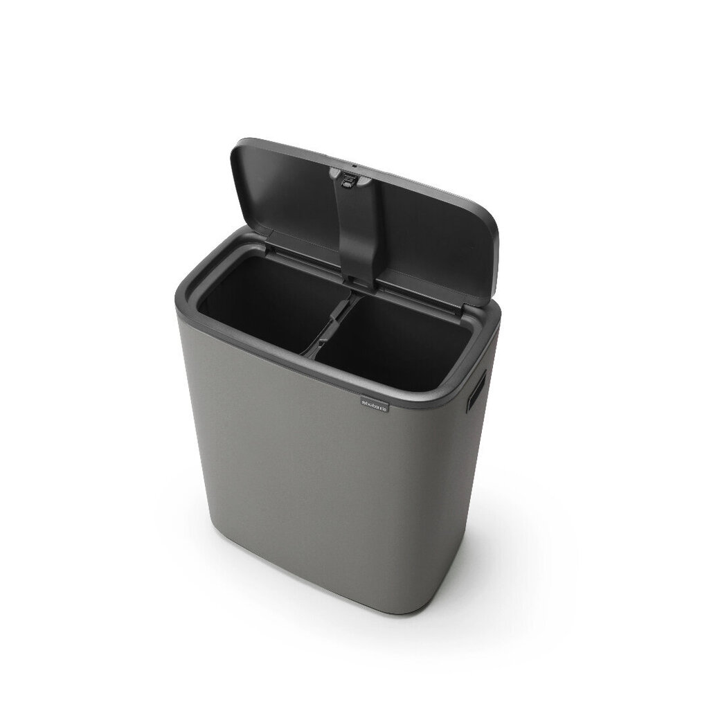 Brabantia Bo touch Bin prügikast, 2x30L, Mineral Concrete Grey цена и информация | Prügikastid | hansapost.ee