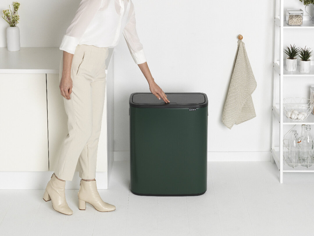 Brabantia Bo touch Bin prügikast, 2x30L, Pine Green цена и информация | Prügikastid | hansapost.ee