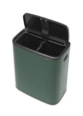 Brabantia корзина для мусора Bo Touch Bin, 2x30 л, зеленая цена и информация | Мусорные ящики с креплением на двери | hansapost.ee