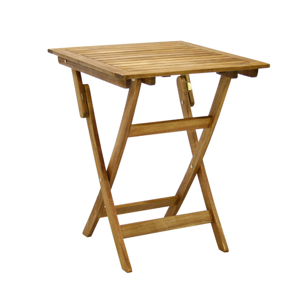 Rõdukomplekt FINLAY-5 laud ja 2 tooli (999824902), 60x60xH72cm, kokkupandav, puit: akaatsia, viimistlus: õlitatud цена и информация | Söögilauakomplektid | hansapost.ee