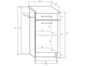 Köögikapp Polo 2 S40_1SZ, tamm/pruun цена и информация | Кухонные шкафчики | hansapost.ee