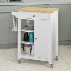 Köögikapp ratastega SoBuy FKW46-WN, valge price and information | Kitchen cabinets | hansapost.ee