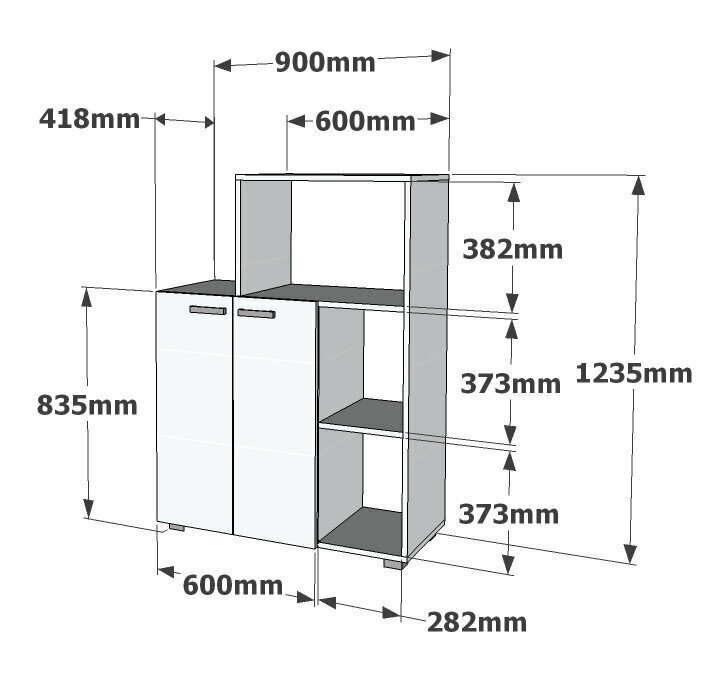 Köögikapp Kalune Design 745, valge цена и информация | Köögikapid | hansapost.ee