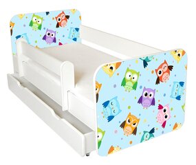 Детская кровать с матрасом, ящиком для постельного белья и съемным барьером Ami 57, 140x70 см цена и информация | Детские кровати | hansapost.ee