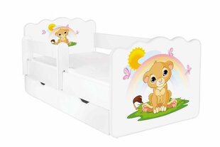 Кровать с матрасом, ящиком для белья и съемной защитой ALEX 11, 140x70 см цена и информация | Детские кровати | hansapost.ee
