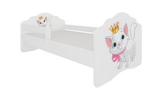 Lastevoodi eemaldatava kaitsega ADRK Furniture Casimo Cat, 70x140 cm цена и информация | Детские кровати | hansapost.ee