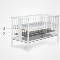 Кровать Lydia, 60x120 см, дуб / белый цвет цена и информация | Детские кроватки | hansapost.ee