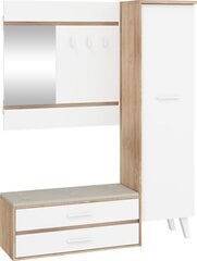 Комплект мебели для прихожей Nordis, цвет дуба/белый цена и информация | Комплекты в прихожую | hansapost.ee