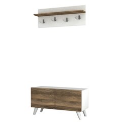 Комплект мебели для прихожей Kalune Design 756, белый/коричневый цена и информация | Комплекты в прихожую | hansapost.ee
