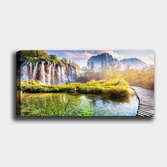 Репродукция на холсте Водопады, 50x120 см цена и информация | Настенные деревянные декорации | hansapost.ee