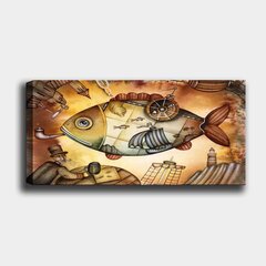 Репродукция на холсте Рыба, 50x120 см цена и информация | Настенные деревянные декорации | hansapost.ee