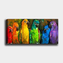 Репродукция на холсте Попугаи, 50x120 см цена и информация | Настенные деревянные декорации | hansapost.ee