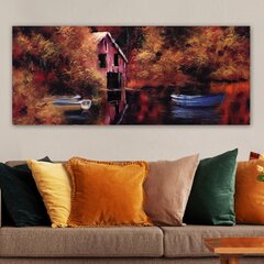 Репродукция на холсте Озеро, 50x120 см цена и информация | Настенные деревянные декорации | hansapost.ee