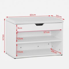 Jalanõudekapp SoBuy FSR25-W, valge price and information | Shoe cupboards, shoe racks | hansapost.ee