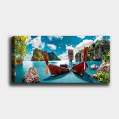 Репродукция на холсте Лодки, 30x80 см цена и информация | Настенные деревянные декорации | hansapost.ee