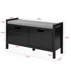 Обувной шкафчик SoBuy FSR63-SCH, черный цена и информация | SoBuy Мебель для прихожей | hansapost.ee