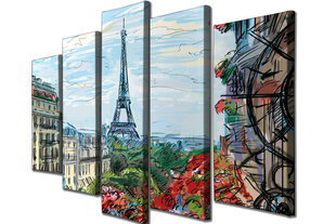 Репродукция из пяти частей Париж цена и информация | Настенные деревянные декорации | hansapost.ee