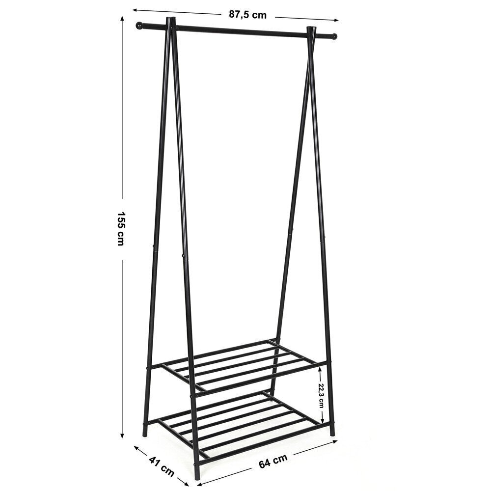 Riidenagi Songmics 155 cm, must цена и информация | Nagid | hansapost.ee