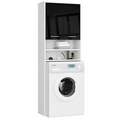 Шкафчик над стиральной машиной NORE Fin 1793, белый/черный цена и информация | Шкафчики для ванной | hansapost.ee