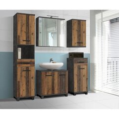 Высокий шкаф в ванную комнату Veris, серый/винтажный дуб цена и информация | Шкафчики для ванной | hansapost.ee