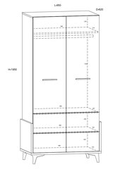 Riidekapp Meblocross Hey 20, valge/sinine hind ja info | Kapid lastele | hansapost.ee