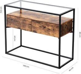 Konsoollaud Songmics 100x40 cm, pruun/must price and information | Console tables | hansapost.ee