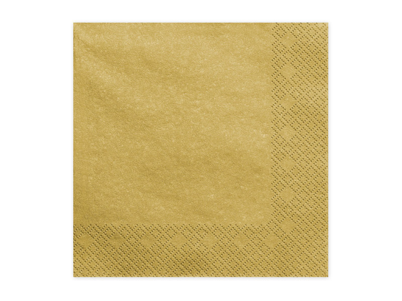 3-kihilised salvrätikud Gold Metallic 33x33cm (1 pakk/ 20 tk) цена и информация | Ühekordsed nõud ja söögiriistad | hansapost.ee