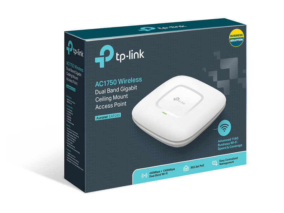 Pääsupunkt TP-LINK EAP245 802.11ac, 2,4 GHz ja 5 GHz, 450+1300 Mbit hind ja info | Juhtmeta pöörduspunktid | hansapost.ee