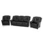 Pehme mööbli komplekt Mann, 3+1+1, kaetud nahaga, - must 0101, musta värvi jalad hind ja info | Pehme mööbli komplektid | hansapost.ee