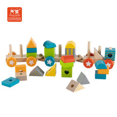Деревянный поезд с кубиками "Phooki" цена и информация | Игрушки для малышей | hansapost.ee