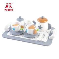 Игрушечный деревянный чайный сервиз Phoohi цена и информация | Phoohi Игрушки | hansapost.ee