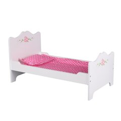 Деревянная кровать для куклы Phoohi до 43 см цена и информация | Игрушки для девочек | hansapost.ee