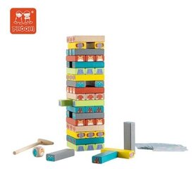 Деревянные кубики "Phoohi" "Башня животных, 54 шт. цена и информация | Игрушки для малышей | hansapost.ee