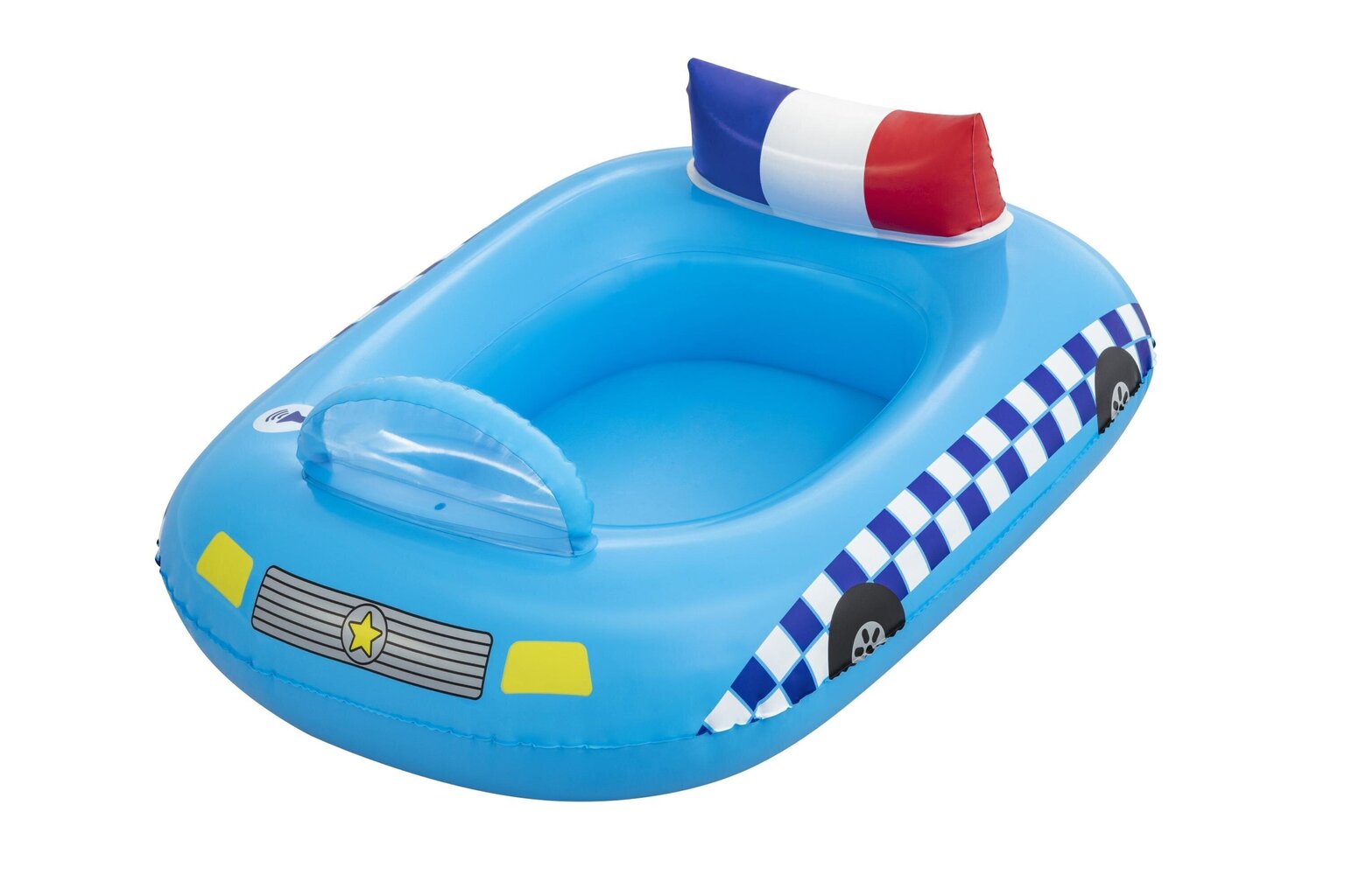 Täispuhutav parv Bestway Funspeakers Police Car, 97x74 cm, sinine hind ja info | Täispuhutavad veemänguasjad ja ujumistarbed | hansapost.ee