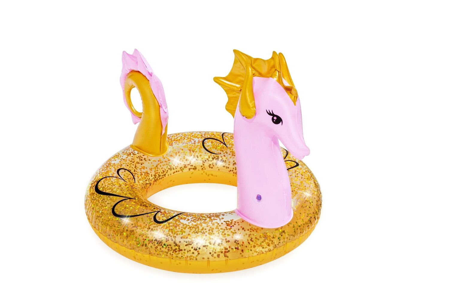 Täispuhutav rõngas Bestway Glitter Seahorse, 115x104 cm, kuldne hind ja info | Täispuhutavad veemänguasjad ja ujumistarbed | hansapost.ee