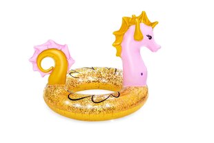Надувной круг Bestway Glitter Seahorse, 115x104 см, золотистый цена и информация | Надувные и пляжные товары | hansapost.ee