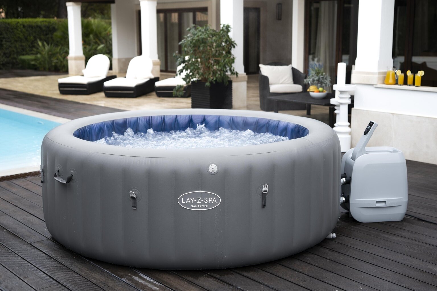 Mullivann Bestway Lay-Z-Spa Santorini HydroJet Pro, 216x80 cm цена и информация | Basseinid | hansapost.ee