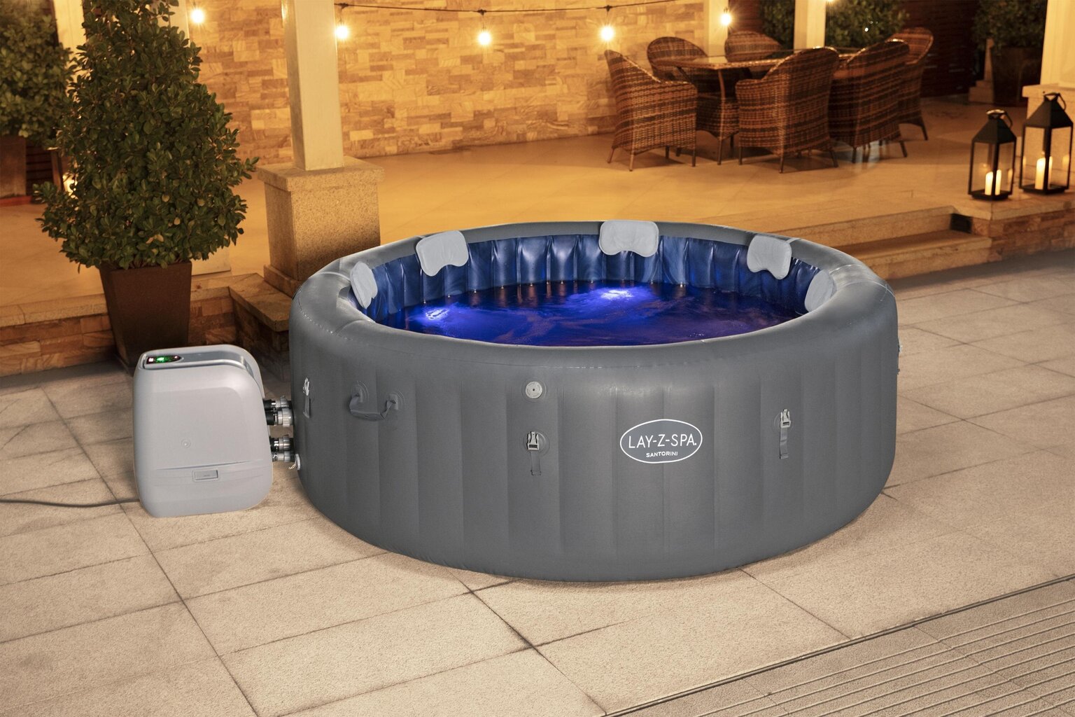 Mullivann Bestway Lay-Z-Spa Santorini HydroJet Pro, 216x80 cm цена и информация | Basseinid | hansapost.ee