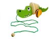 Puidust tõmmatav krokodill ratastega, 18 cm hind ja info | Beebide mänguasjad | hansapost.ee