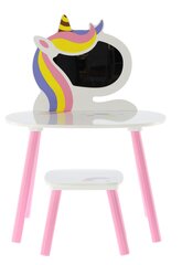Детский косметический столик со стулом Лилия, белый/розовый цена и информация | Туалетные столики | hansapost.ee
