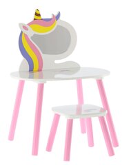 Детский косметический столик со стулом Лилия, белый/розовый цена и информация | Туалетные столики | hansapost.ee