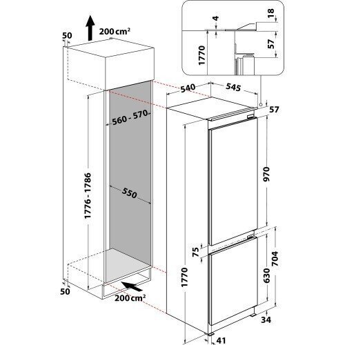 Int.külmik Whirlpool, 177cm NF цена и информация | Külmkapid-külmikud | hansapost.ee