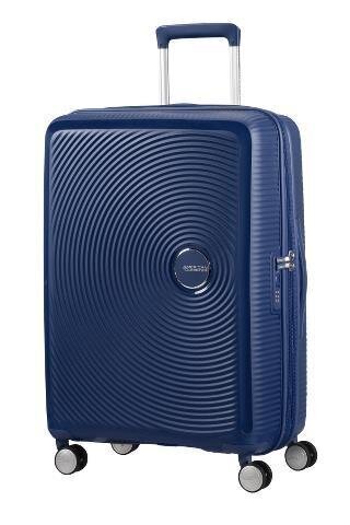 American Tourister keskmine reisikohver Soundbox Spinner Expandable 67cm, sinine цена и информация | Kohvrid, reisikotid | hansapost.ee