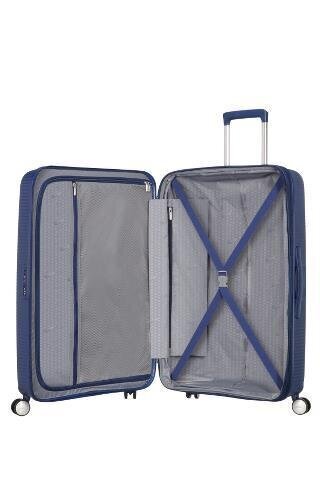 American Tourister keskmine reisikohver Soundbox Spinner Expandable 67cm, sinine цена и информация | Kohvrid, reisikotid | hansapost.ee