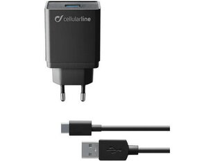 USB-C laadija CELLULARLINE KIT 10W must цена и информация | Зарядные устройства для телефонов | hansapost.ee