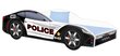 Voodi madratsiga Car BED-POLICE-1, 160x80 cm, must/valge цена и информация | Lastevoodid | hansapost.ee